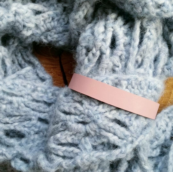 Sjaallabel oud roze