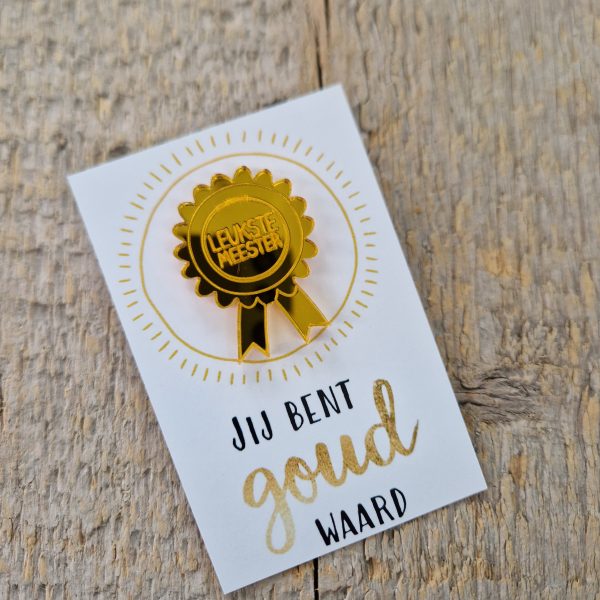 Pins Medaille leukste meester