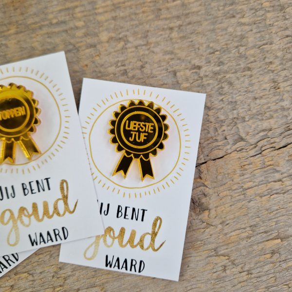 Pins Medaille liefste juf - Afbeelding 4